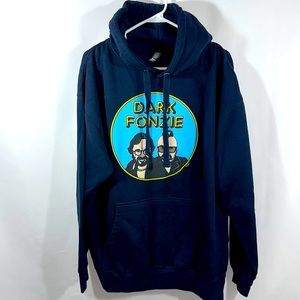 Dark Fonzie Black Hooded Sweatshirt Size XL